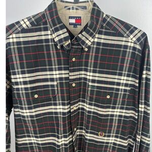 Tommy Hilfiger‎ Plaid Button Up Shirt Mens L Long Sleeve Casual